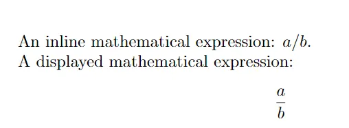 Slash in Mathematical Expressions